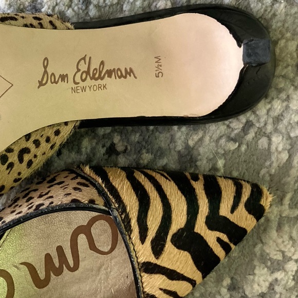 Sam Edelman Odelia Animal Leopard Mules Heels - Picture 11 of 14